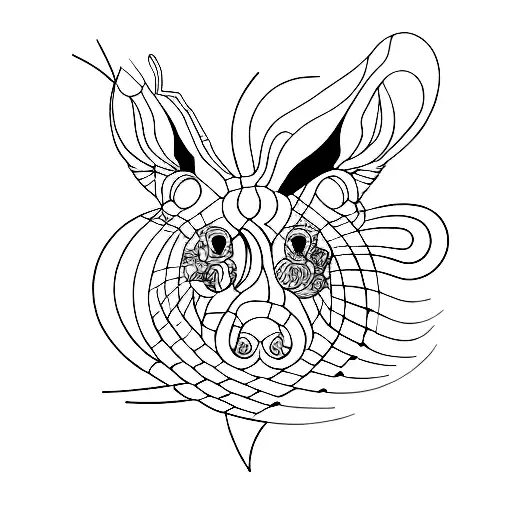 A Blackwork Tattoo Of A Cocktail Glass With Animal Silhouettes As The Ingredients