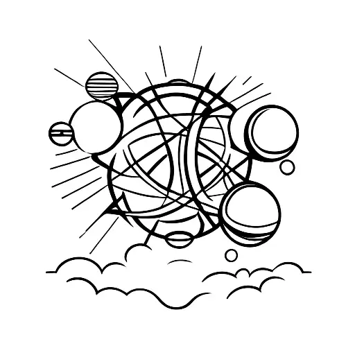 A Minimalist Tattoo Of A Globe With A Running Track Circling It