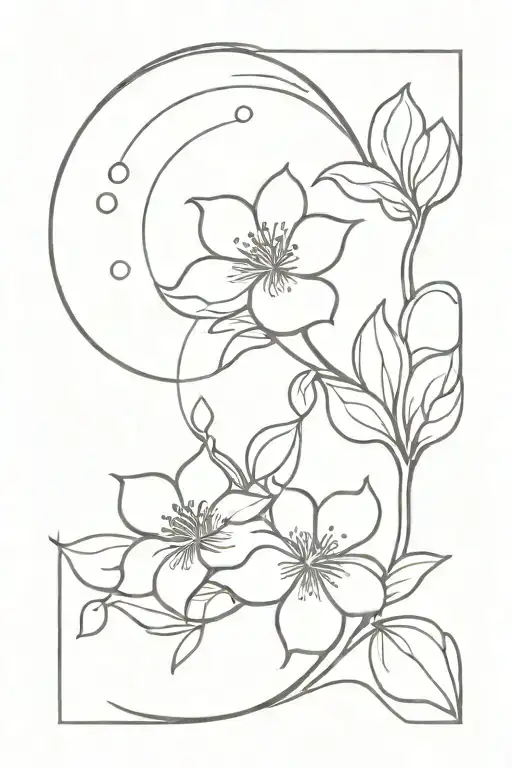 Moon And Plum Blosso