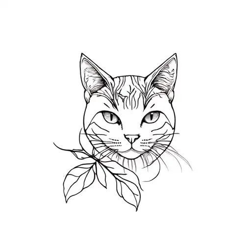 Cat With Nature Elements