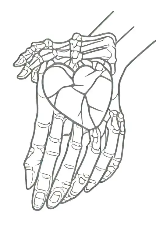 Skeleton Hand Holding A Heart