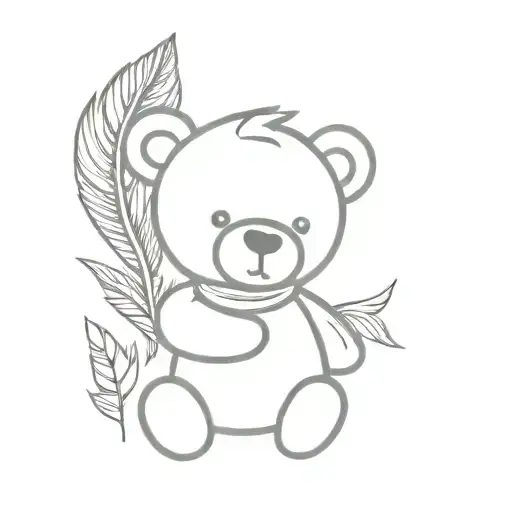 Teddy Bear Holding A Feather