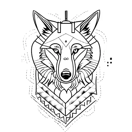 Create A Tattoo Design Featuring A Wolf In A Hoodie