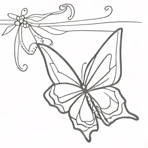 Lakelia With A Single Line Small Butterfky At The End