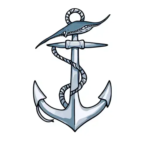 Sting Ray And An Anchor