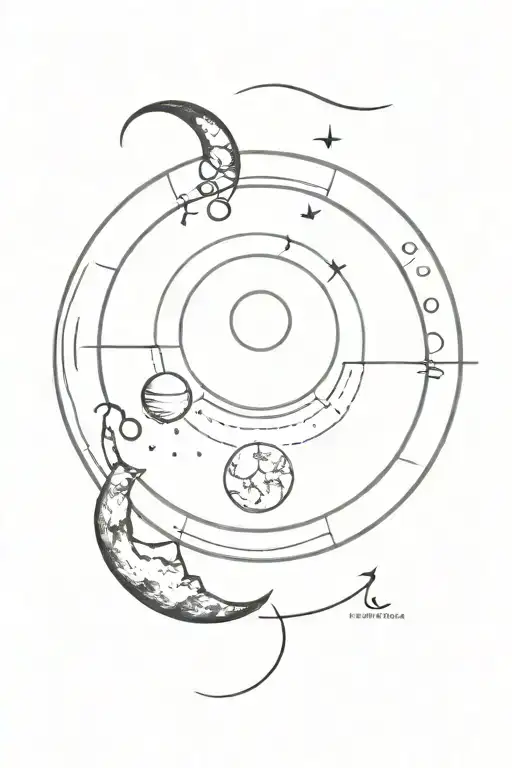 Spine Tattoo Design Inspired Book And Moon Phases