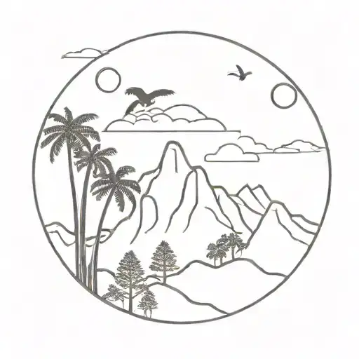 Hawaii Mountains Palm Trees Ponderosa Pines Moon Travel