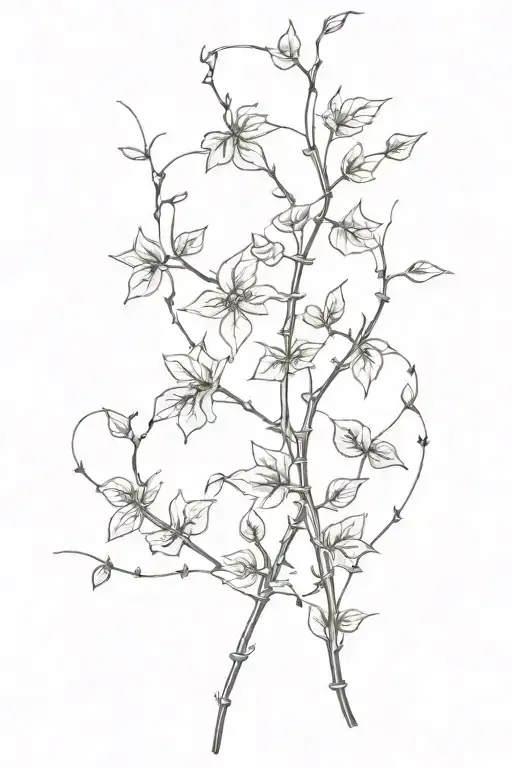 Ivy Vine And Barbed Wire Wrapped