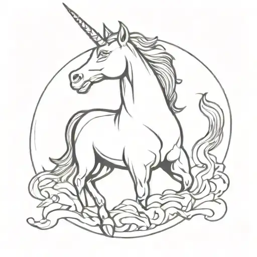 Evil Muscular Unicorn Rearing Up