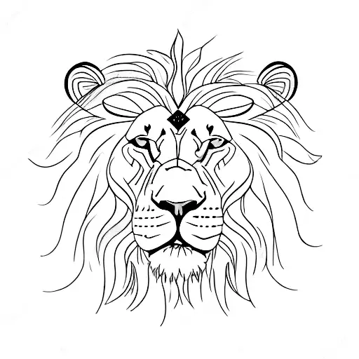 A Lion Sitting On A Celestial Throne Surrounded By Stars