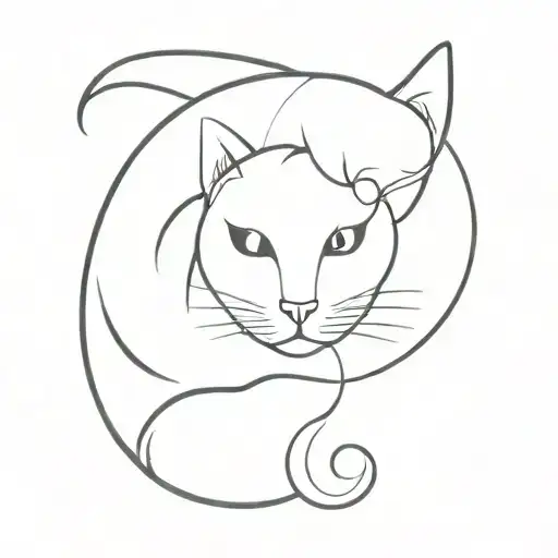 Black And White Cat Yin And Yang