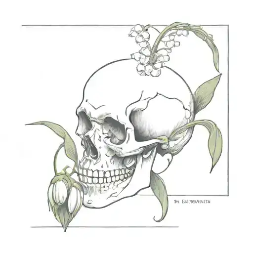 Lily Of The Valley Growing Out Of A Skull