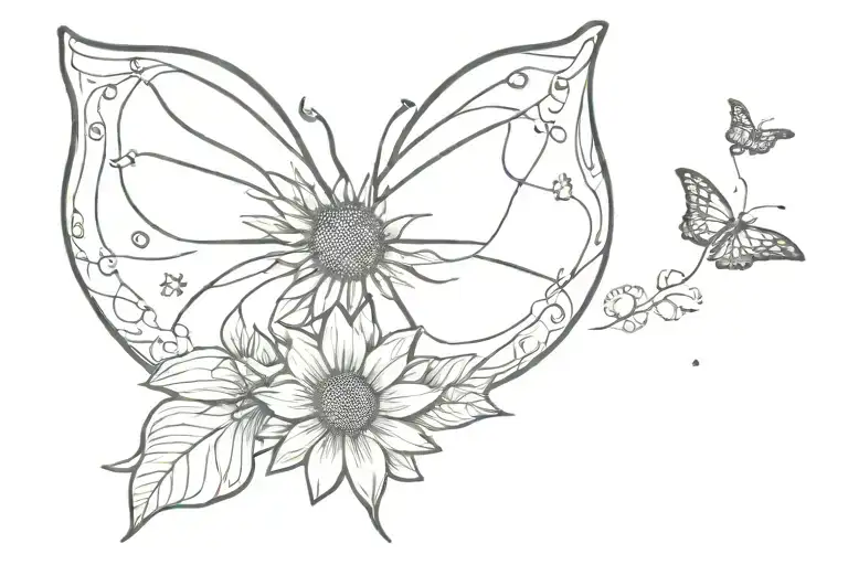 Beach Moon Butterfly Sunflower