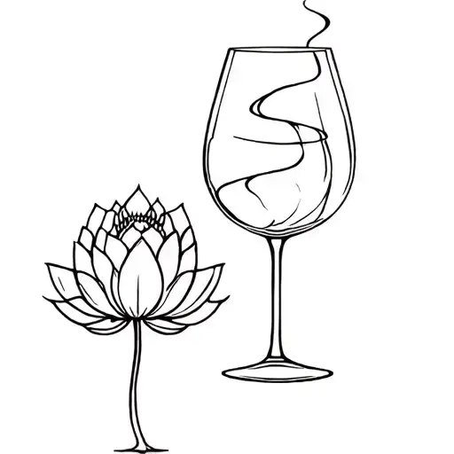 Broken Wine Tack And Lotus Flower