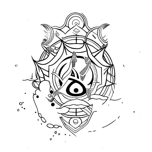 Tattoo That Has A Night Feel And Contains The Amoersand Symbol