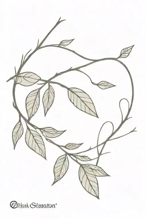 Arrow Going Thru A Leaf Branch Intertwined