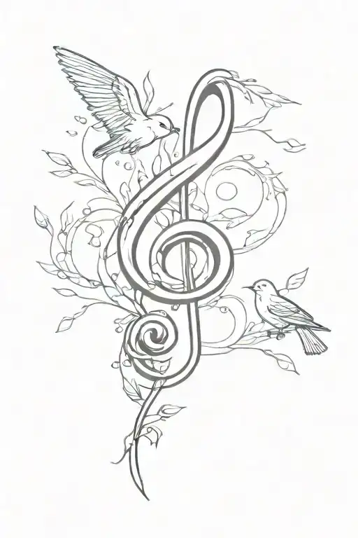 Treble Clef Nature Birds
