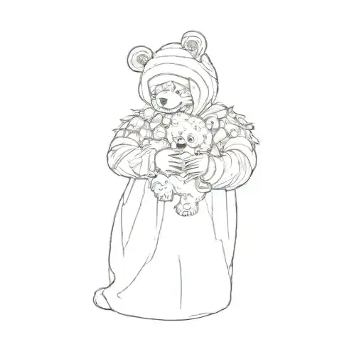 A Child In A Teddy Bear Costume