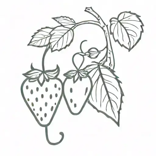 Sewing Needle And Strawberry Vine