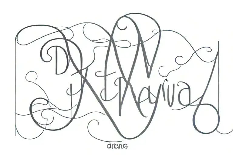 Name David In Cyrillic The First And Last Letters Are Connected By A Line