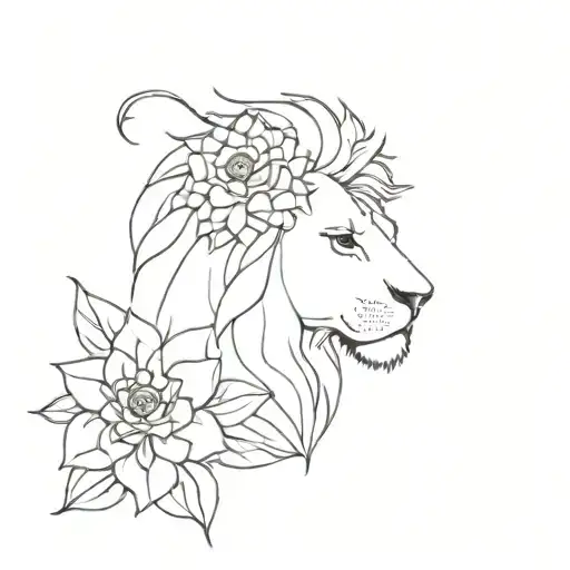 Lion Flower And Compas