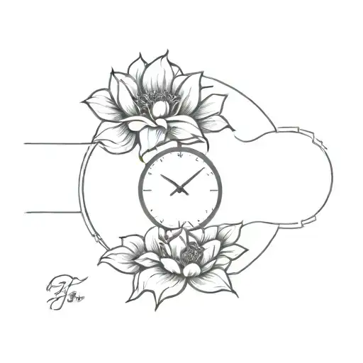 Lion Flower And Clock