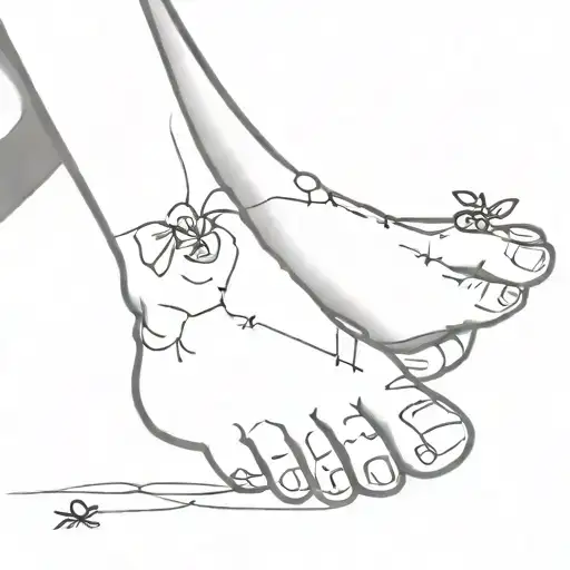 Girl Feet Over Skull