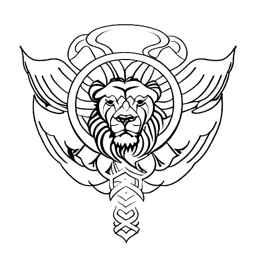 Lion With Wings Over A Infinity Symbol