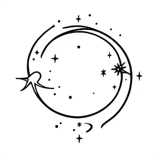 Lines Sparkles And A Moon