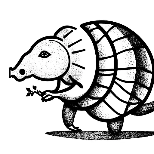 Armadillo Drinking Coffee