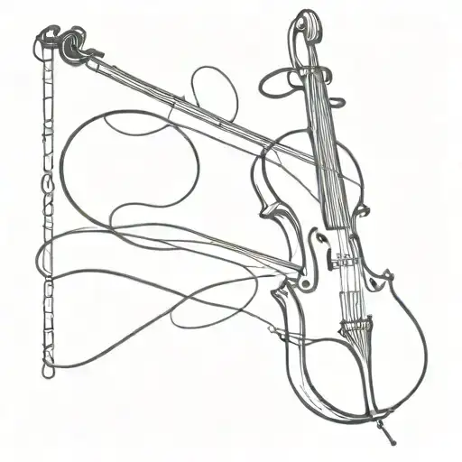 Violin String Transforming Into A Thin Elegant Word