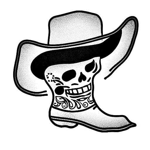 Skeleton Wearing Cowboy Hat And Boots Dancing