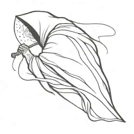 Back Of Grim Reaper With Galaxy Background