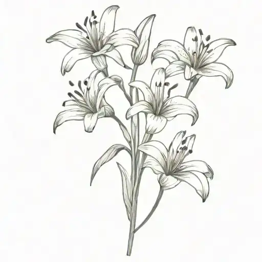 Three Tiger Lilies In A Row