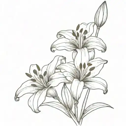 Three Tiger Lilies In A Row