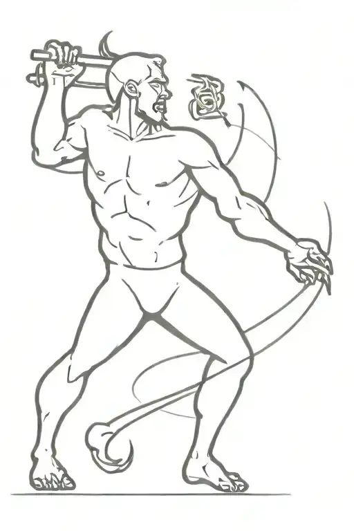 Man Fighting Demon