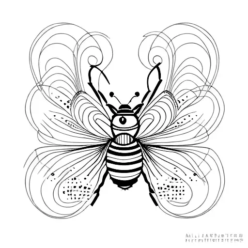 Minimalist Abstract Bee Single Line