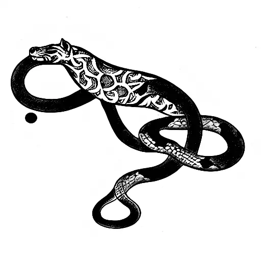 Drawing Of A Puma Surrounded By A Snake And A Condor Flying Over Them