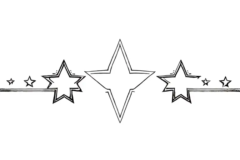 3 Stars In A Line Biggest To Smallest