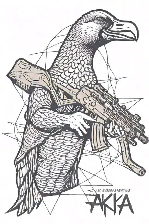 Goose Holding An Ak47