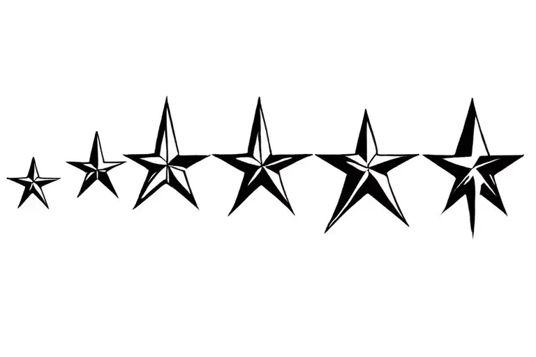 3 Stars In A Line Biggest To Smallest