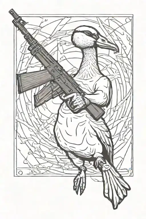 Goose Holding An Ak47