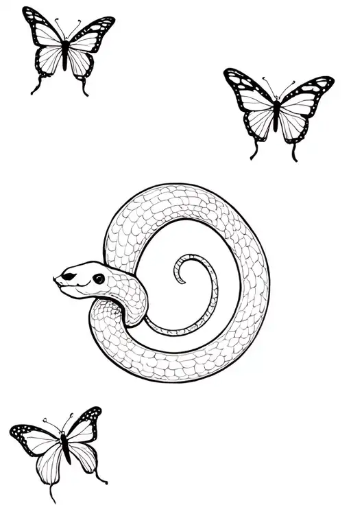Butterflies And Snake