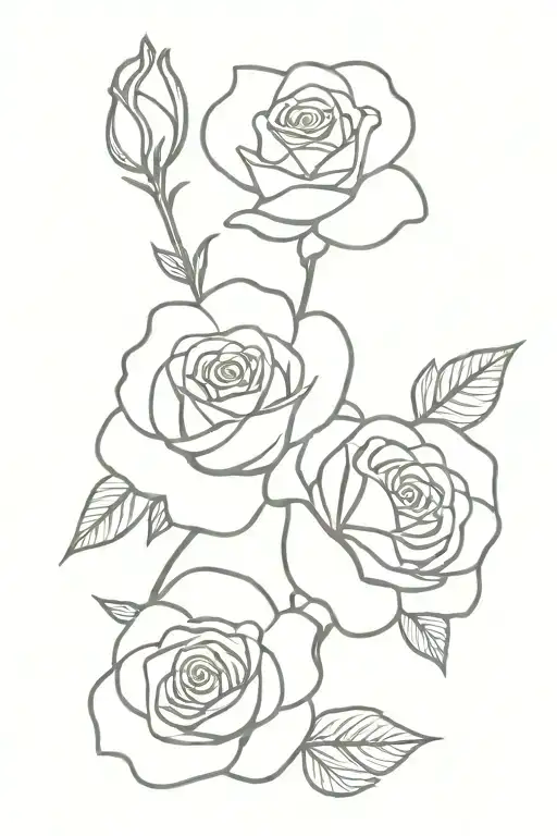 Rose With 1 Bloom Open And 2 Blooms Closed