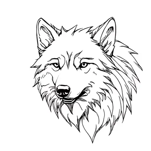 Head Of A Wolf Turned To The Left