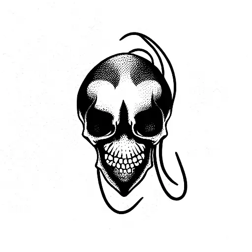 Human Skull With Tentacles Coming Out The Back