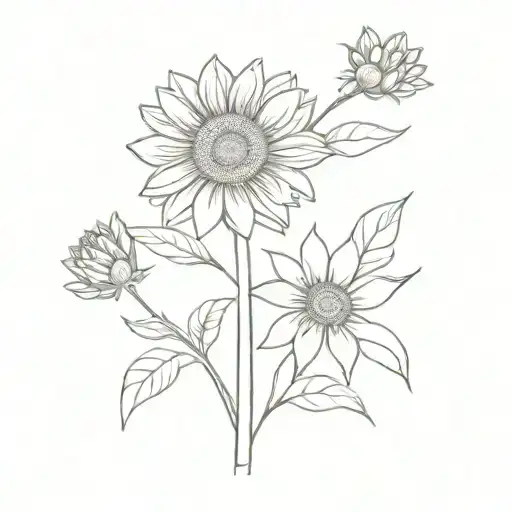 Daisy And Sunflower Blooming