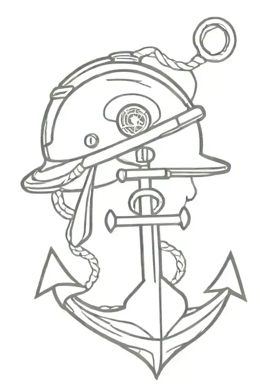 Boat Anchor With Motocross Helmet