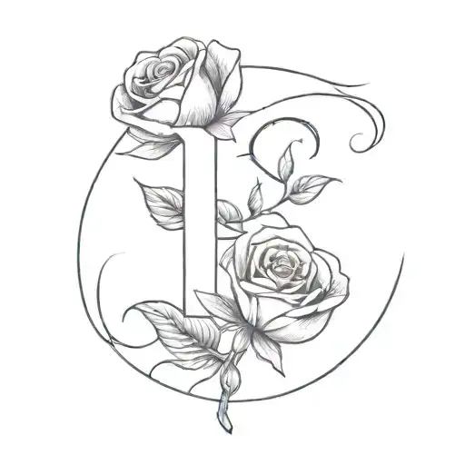 Letter R Letter T Rose Surrounded