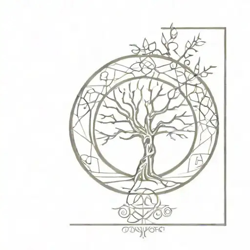 Circular Lotr Tattoo Depicting The Tree Of Gondor And The Evenstar Symbol